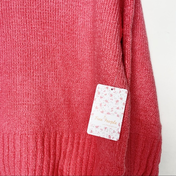 NWT Free People Brookside Sweater in Lightning Pink - Picture 5 of 13